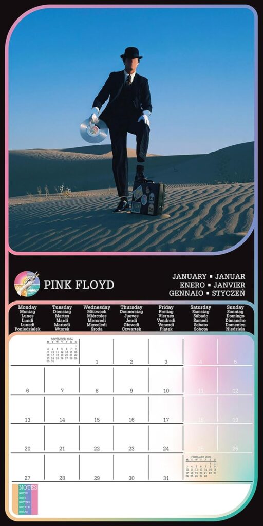 Pink Floyd Official Calendar 2025 Month Page