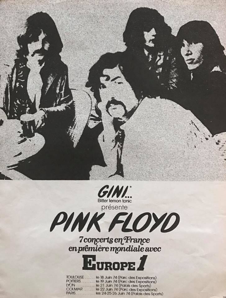 1974 French Summer Tour Pink Floyd Poster
