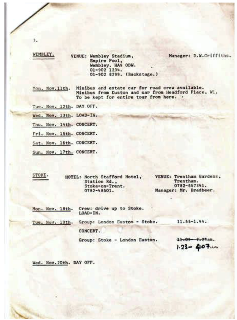 1974 Pink Floyd British Winter Tour Schedule pg03