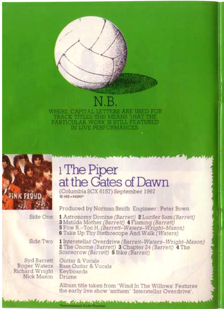 1975 Pink Floyd First XI Promo Booklet pg02