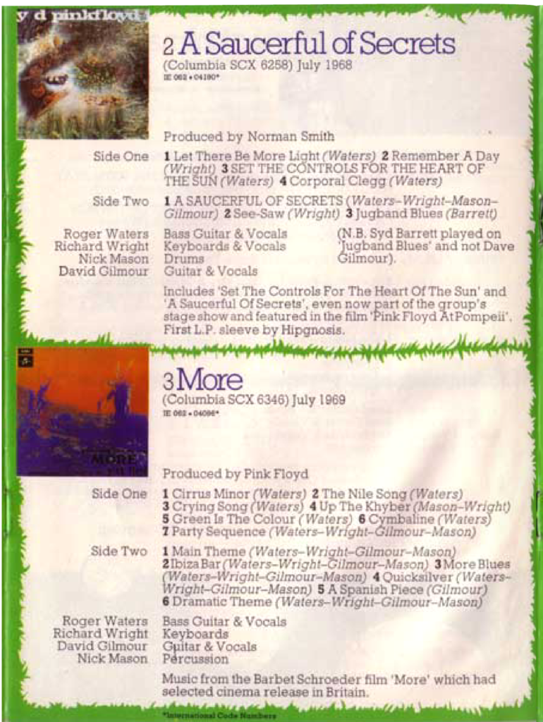 1975 Pink Floyd First XI Promo Booklet pg04