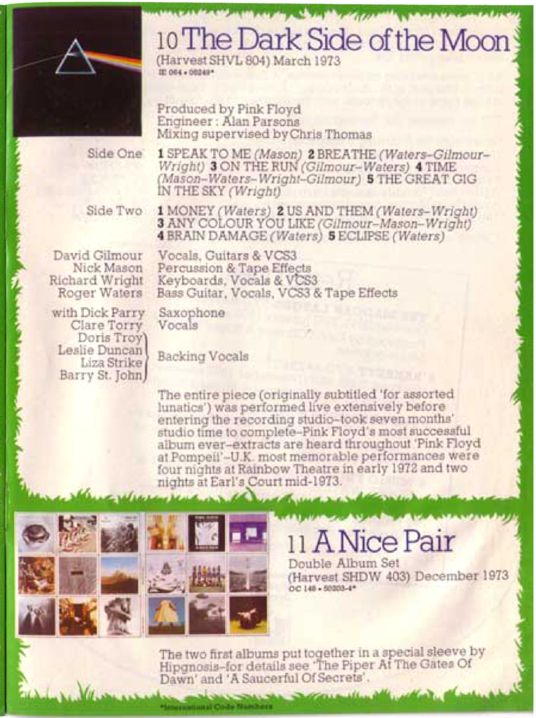 1975 Pink Floyd First XI Promo Booklet pg07