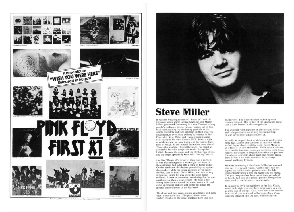 1975 Pink Floyd Knebworth Park 5th July Tour Book pg12-13