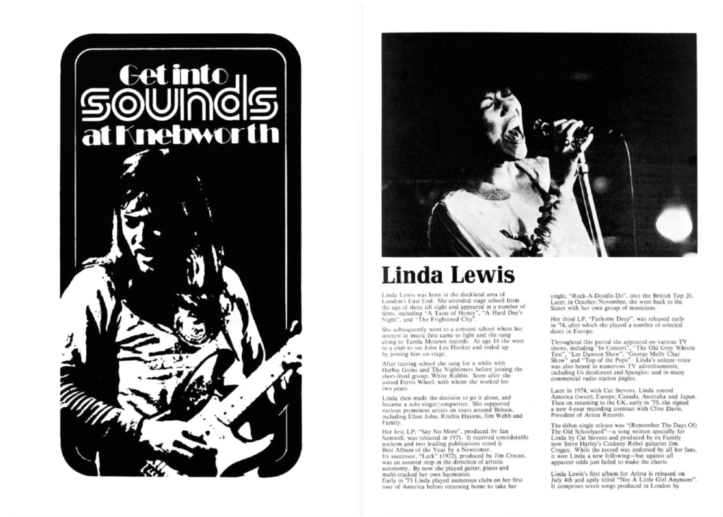 1975 Pink Floyd Knebworth Park 5th July Tour Book pg16-17