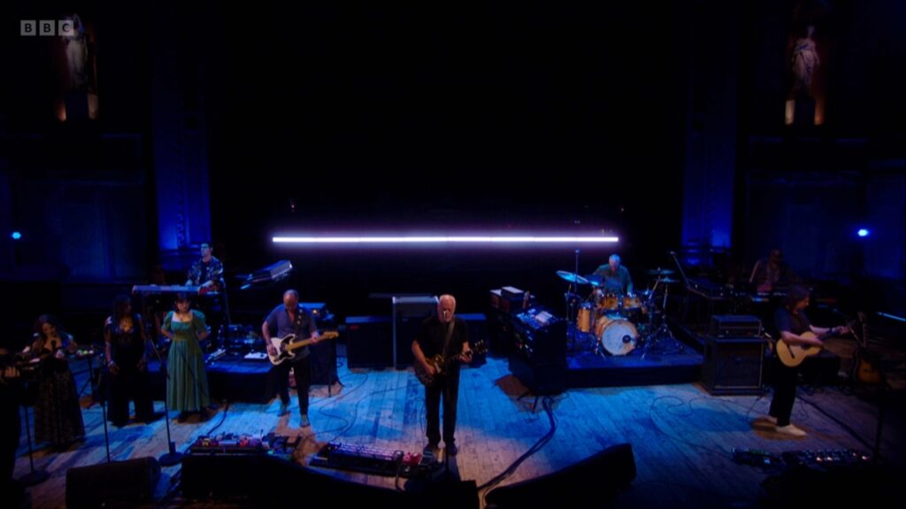 David Gilmour wide angle shot on Later with Jools Holland