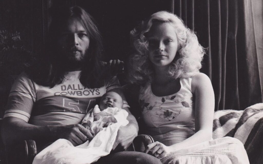 David Gilmour with wife Ginger Gilmour and child Alice Gilmour