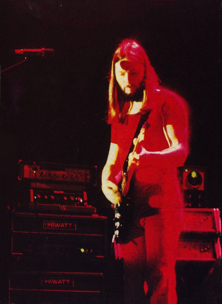 1977 David Gilmour with his HiWatt Guitar amps