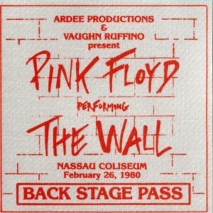 1981 Pink Floyd Wall Tour Backstage Pass