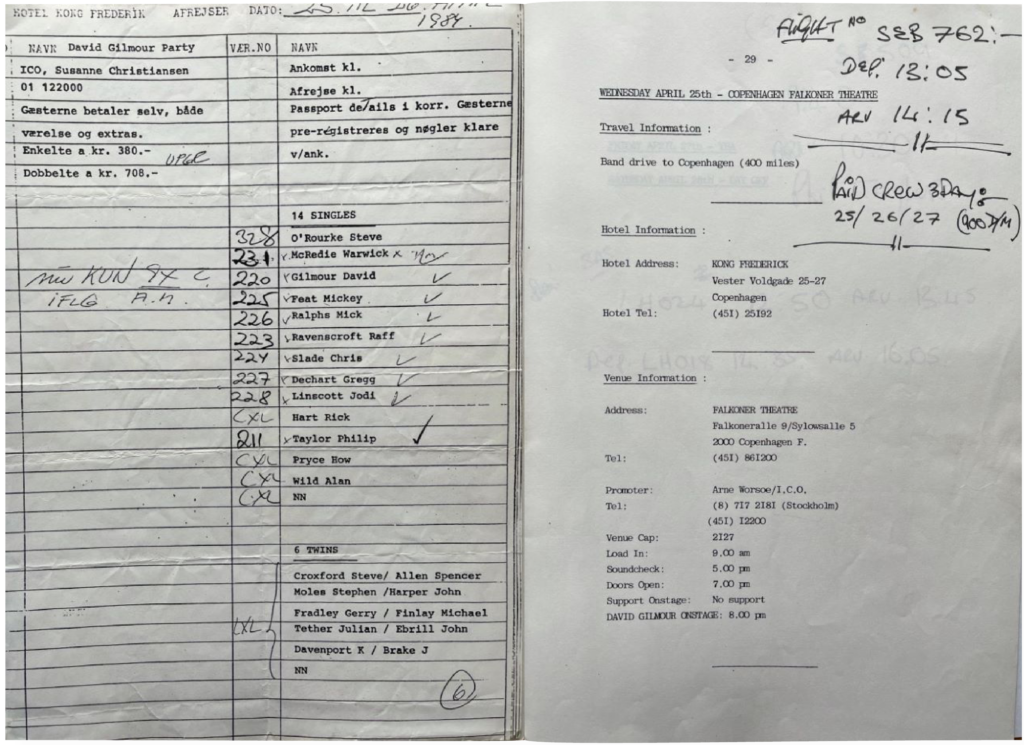 1984 David Gilmour About Face Tour Itinerary pg06-07