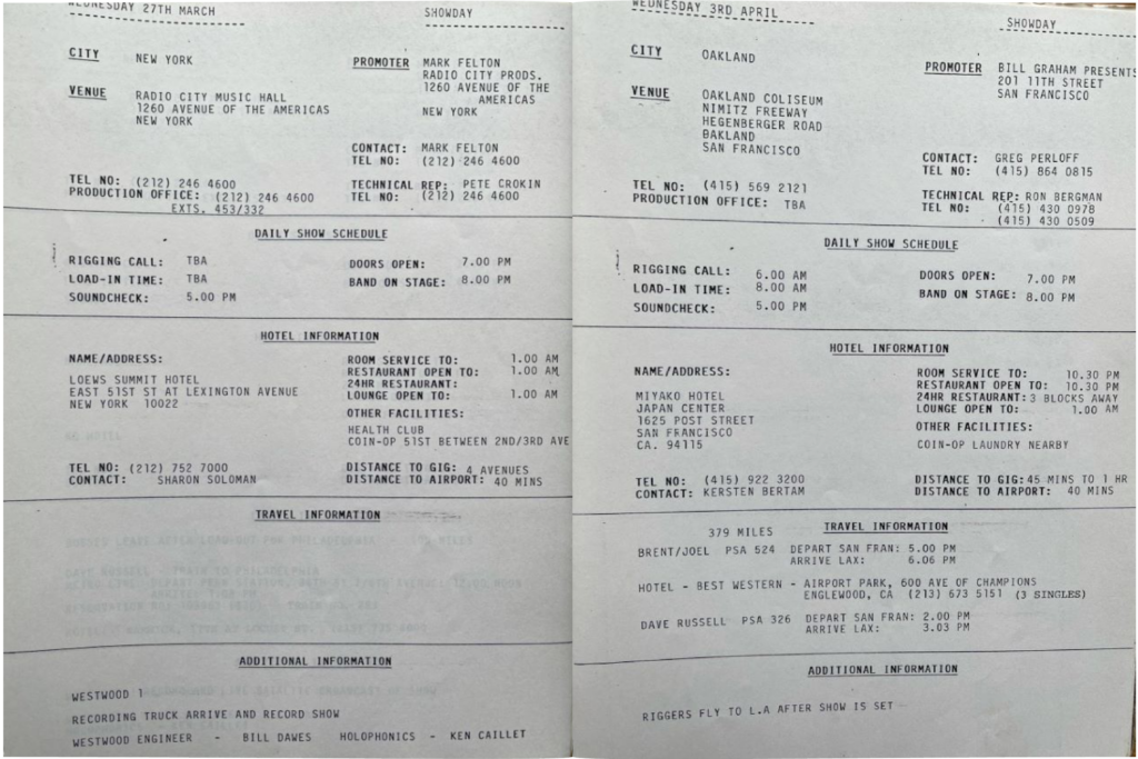 1985 Roger Waters Pros And Cons Tour Itinerary pg06-07