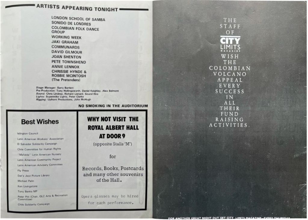 1986 David Gilmour Colombian Volcano Appeal Benefit Concert pg04-05
