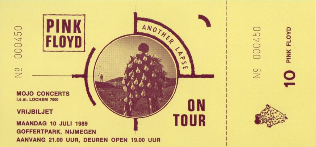 1989-07-10 Pink Floyd Another Lapse Tour Ticket Stub