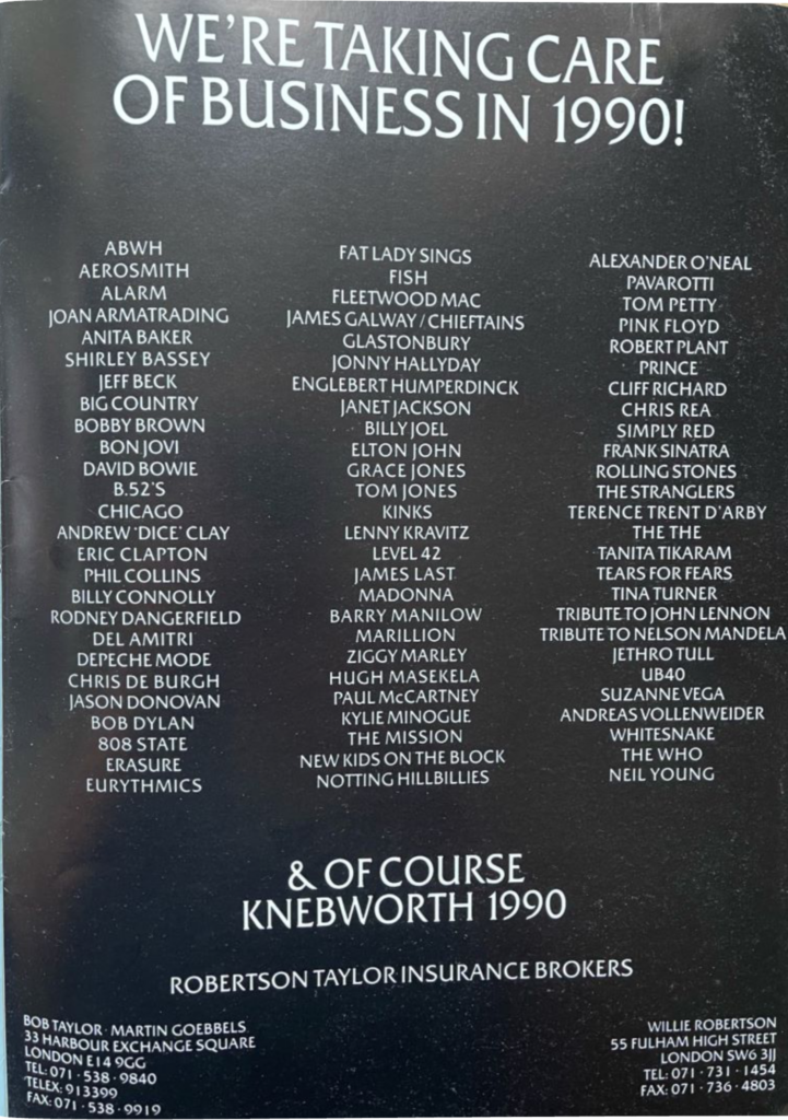 1990 Pink Floyd Knebworth Silver Clef Award Winners pg05