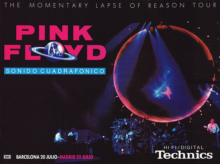 1988 Pink Floyd Barcelona and Madrid Spain poster July 20 and 22, 1988