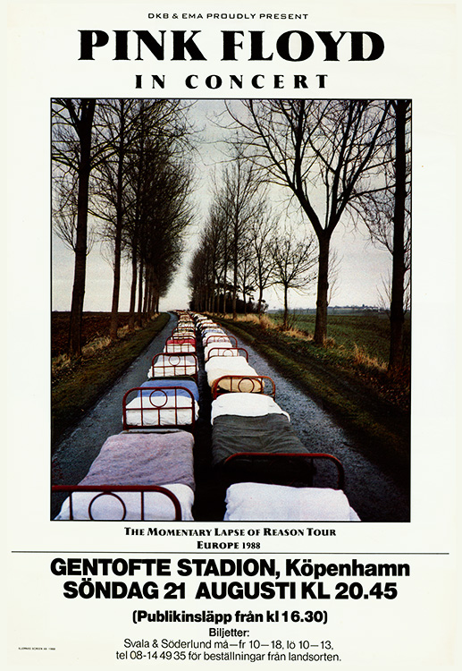 1988 Pink Floyd Copenhagen, Denmark poster no 2 August 21, 1988