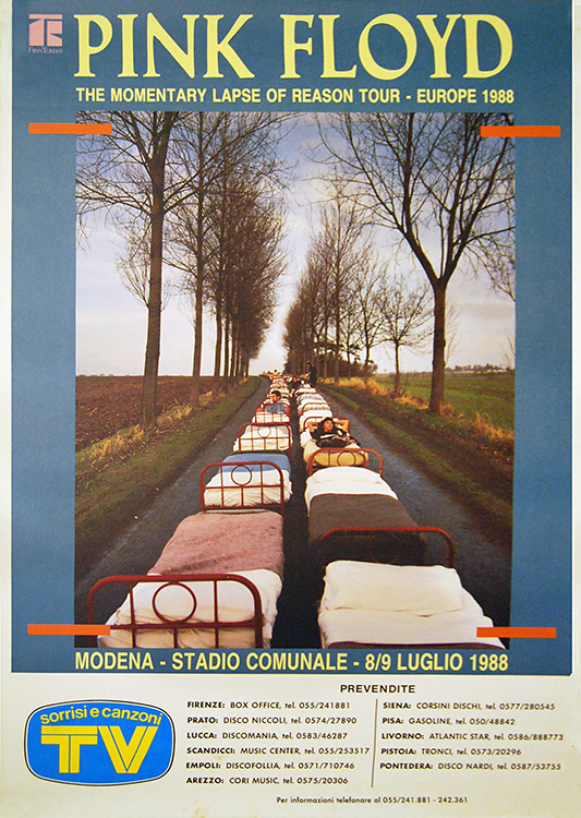 1988 Pink Floyd Modena, Italy poster no 1 July 8-9, 1988