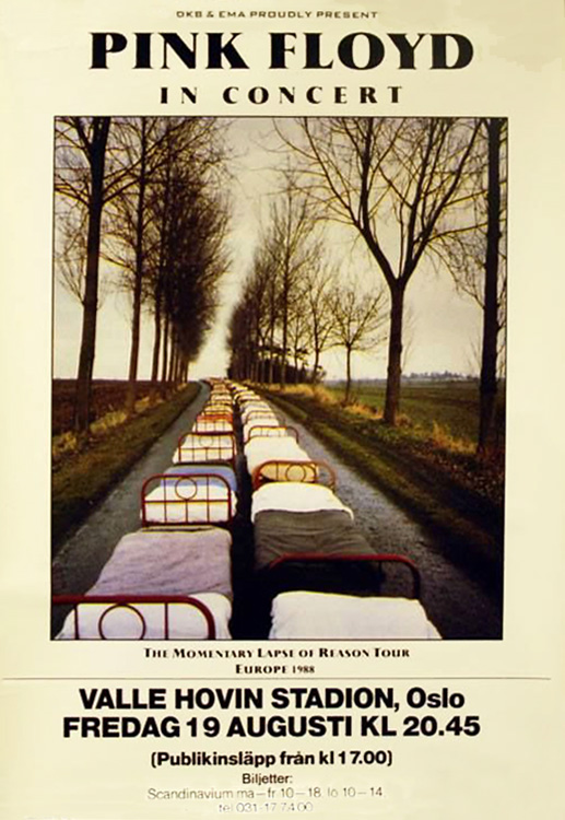 1988 Pink Floyd Oslo, Norway poster August 19 1988