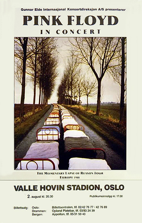 1988 Pink Floyd Oslo, Norway poster August 2, 1988