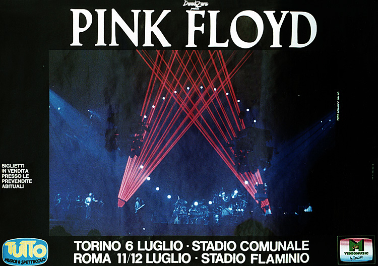 1988 Pink Floyd Torino & Rome, Italy poster no 5 July 6, 11-12, 1988