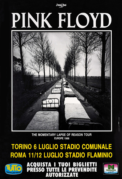 1988 Pink Floyd Torino & Rome, Italy poster no3 July 6, 11-12, 1988