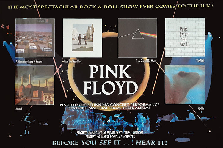1988 Pink Floyd Wembley Stadium poster no 3 August 5and 6 1988