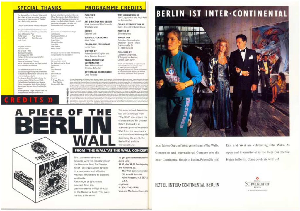 1990 Roger Waters The Wall in Berlin Programme pg62-63