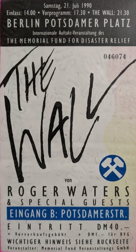 1990 The Wall Live in Berlin Ticket