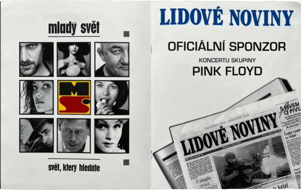 1994 Pink Floyd Praha (Prague) Special Folder Program pg19-20