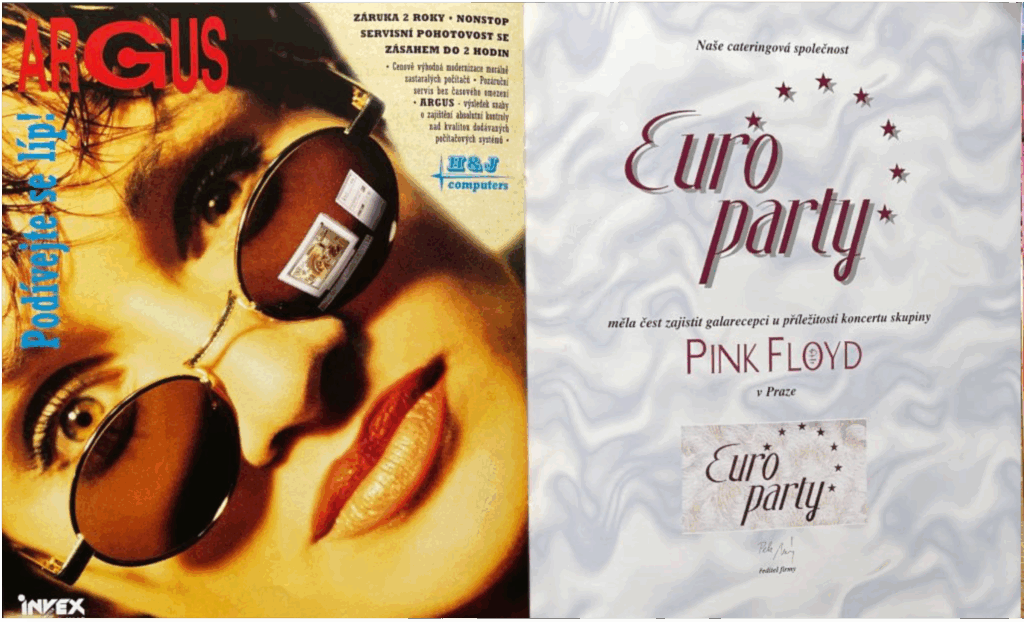 1994 Pink Floyd Praha (Prague) Special Folder Program pg29-30