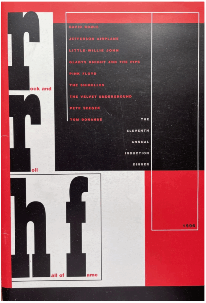 1996 Pink Floyd Rock n Roll Hall Of Fame Induction Programme pg01