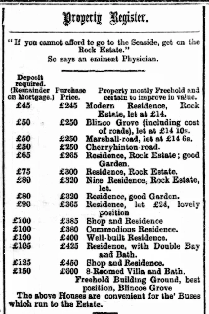 1900s Rock Road Cambridge Advert